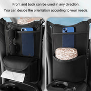 Car Between Seats Organizer Multifunctional Storage Bag Front And Back Dual Usage Tissue Box(Grey)
