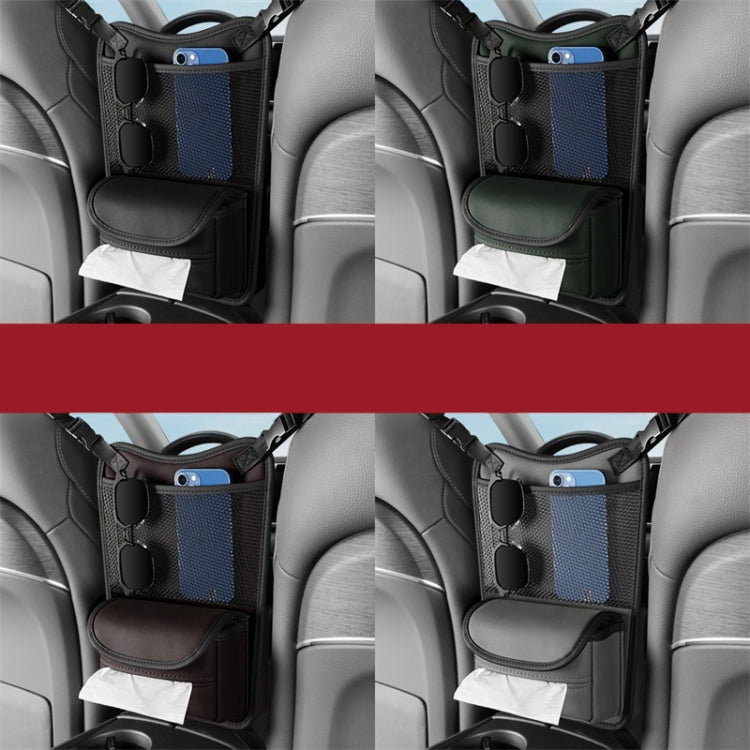 Car Between Seats Organizer Multifunctional Storage Bag Front And Back Dual Usage Tissue Box(Grey)