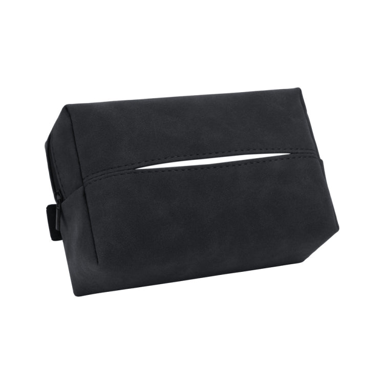 Car Armrest Box Tissue Box Car Sun Visor Seat Back Hanging Tissue Storage Bag(Black)