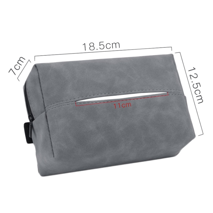 Car Armrest Box Tissue Box Car Sun Visor Seat Back Hanging Tissue Storage Bag(Brown)