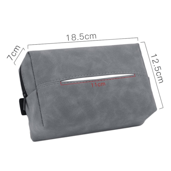 Car Armrest Box Tissue Box Car Sun Visor Seat Back Hanging Tissue Storage Bag(Grey)