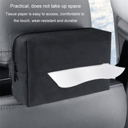 Car Armrest Box Tissue Box Car Sun Visor Seat Back Hanging Tissue Storage Bag(Brown)