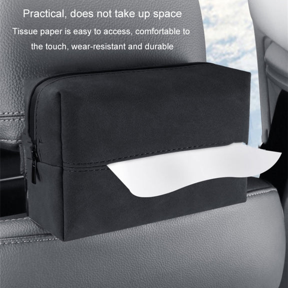 Car Armrest Box Tissue Box Car Sun Visor Seat Back Hanging Tissue Storage Bag(Brown)