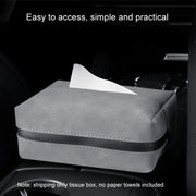 Car Armrest Box Tissue Box Car Sun Visor Seat Back Hanging Tissue Storage Bag(Brown)