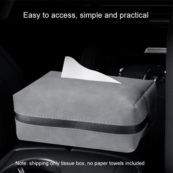 Car Armrest Box Tissue Box Car Sun Visor Seat Back Hanging Tissue Storage Bag(Brown)