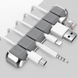 AhaStyle PT125 Aluminum Alloy + Silicone 5 Holes Position Cable Holder Desktop Data Cable Clip(Gray) - Cable Organizer by AhaStyle | Online Shopping South Africa | PMC Jewellery | Buy Now Pay Later Mobicred