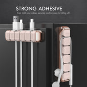 AhaStyle PT125 Aluminum Alloy + Silicone 5 Holes Position Cable Holder Desktop Data Cable Clip(Gray)