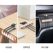 AhaStyle PT125 Aluminum Alloy + Silicone 5 Holes Position Cable Holder Desktop Data Cable Clip(Gray)