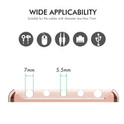 AhaStyle PT125 Aluminum Alloy + Silicone 5 Holes Position Cable Holder Desktop Data Cable Clip(Gray)