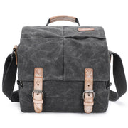 Camera Shoulder Messenger Bag Batik Canvas Water-resistant Photography SLR Camera Bag(Dark Gray)