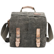 Camera Shoulder Messenger Bag Batik Canvas Water-resistant Photography SLR Camera Bag(Army Green)