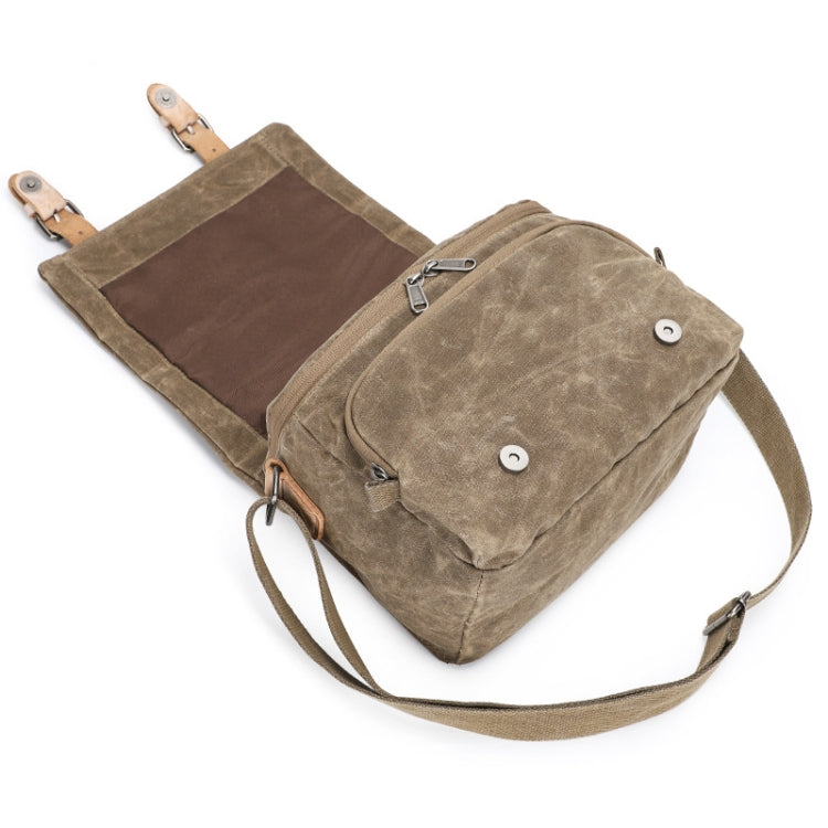 Camera Shoulder Messenger Bag Batik Canvas Water-resistant Photography SLR Camera Bag(Army Green)
