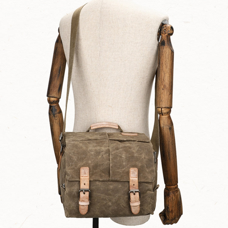 Camera Shoulder Messenger Bag Batik Canvas Water-resistant Photography SLR Camera Bag(Dark Gray)