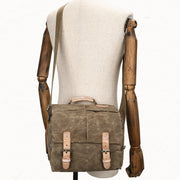 Camera Shoulder Messenger Bag Batik Canvas Water-resistant Photography SLR Camera Bag(Army Green)