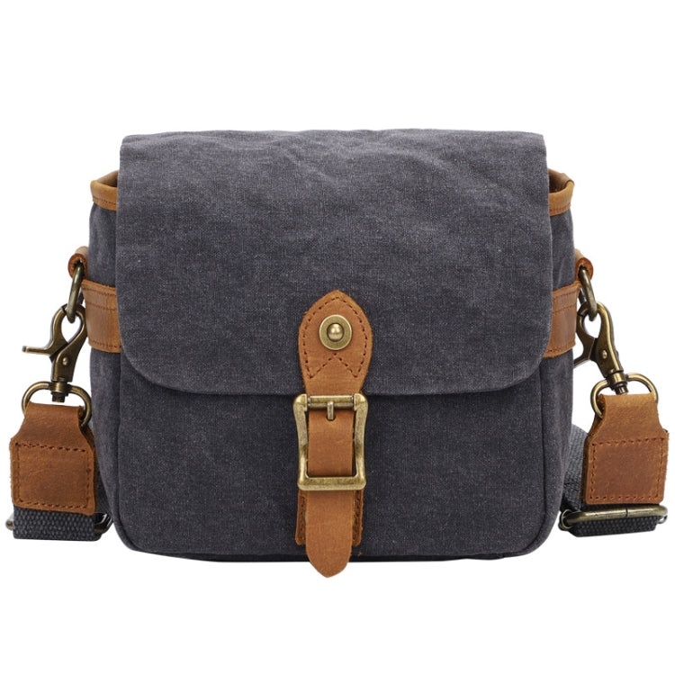 Retro Camera Canvas Bag Shoulder Messenger Bag Travel Portable Case(Dark Gray)
