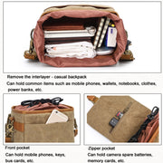 Retro Camera Canvas Bag Shoulder Messenger Bag Travel Portable Case(Dark Gray)