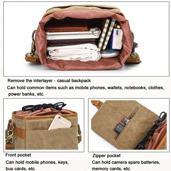 Retro Camera Canvas Bag Shoulder Messenger Bag Travel Portable Case(Dark Gray)