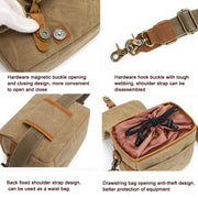 Retro Camera Canvas Bag Shoulder Messenger Bag Travel Portable Case(Dark Gray)