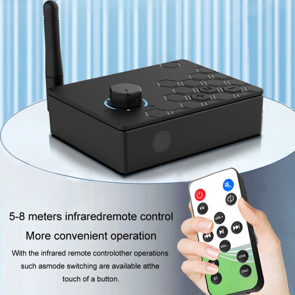 Bluetooth 5.4 Receiver Digital To Analog Card U Disk Converter Adapter With Remote Control(Coaxial Conversion)