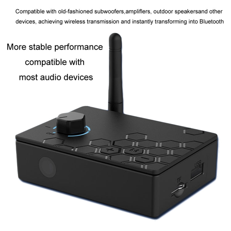 Bluetooth 5.4 Receiver Digital To Analog Card U Disk Converter Adapter With Remote Control(Coaxial Conversion)
