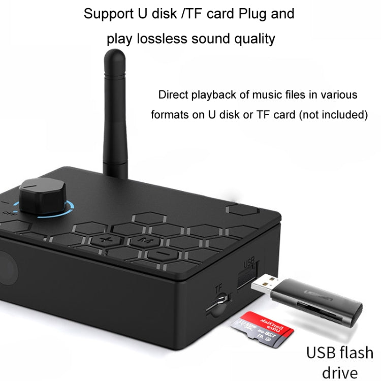 Bluetooth 5.4 Receiver Digital To Analog Card U Disk Converter Adapter With Remote Control(Coaxial Conversion)