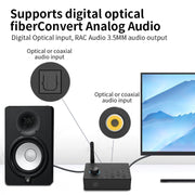 Bluetooth 5.4 Receiver Digital To Analog Card U Disk Converter Adapter With Remote Control(Coaxial Conversion)