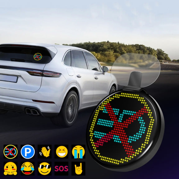 HI.GROOM Car LED Customized Pixel Emoticon Lights Bluetooth Remote Control Interactive AI Screen, Style: With Remote Control