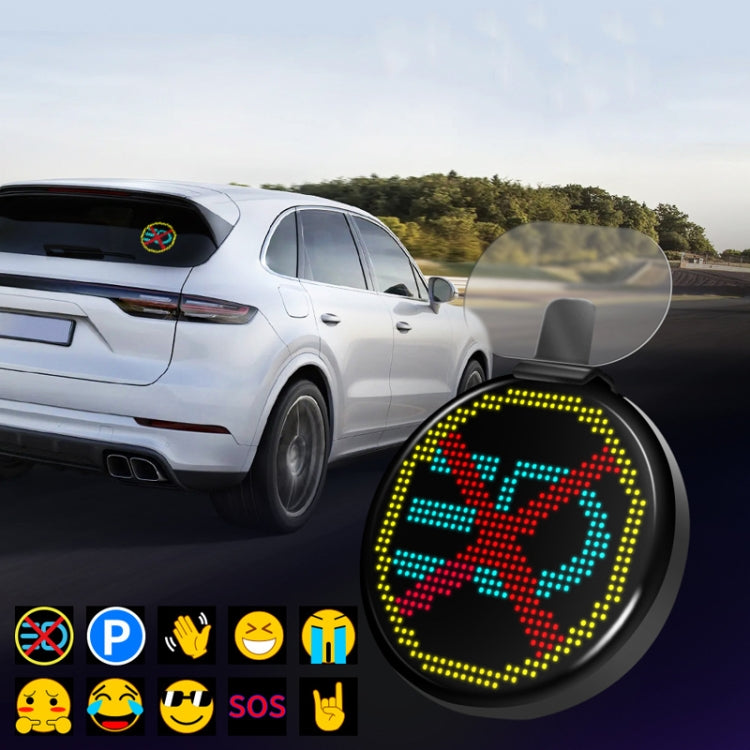 HI.GROOM Car LED Customized Pixel Emoticon Lights Bluetooth Remote Control Interactive AI Screen, Style: With Remote Control