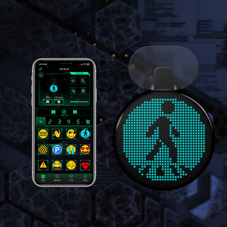 HI.GROOM Car LED Customized Pixel Emoticon Lights Bluetooth Remote Control Interactive AI Screen, Style: No Remote Control
