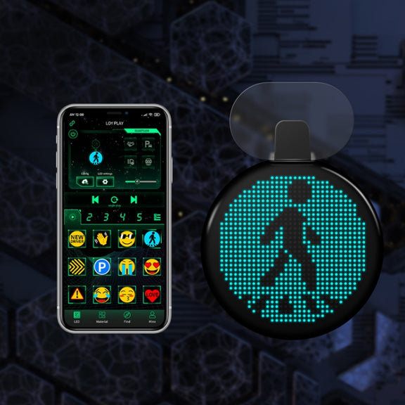 HI.GROOM Car LED Customized Pixel Emoticon Lights Bluetooth Remote Control Interactive AI Screen, Style: No Remote Control