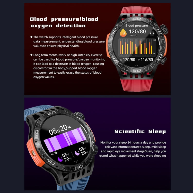 LOKMAT ZEUS6 PRO 1.46-Inch IP68 Water-resistant SOS Flashlight Bluetooth Smart Watch(Black)