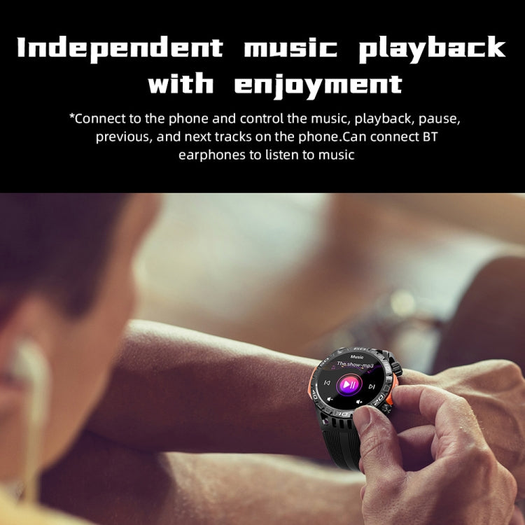 LOKMAT ZEUS6 PRO 1.46-Inch IP68 Water-resistant SOS Flashlight Bluetooth Smart Watch(Brick Red)
