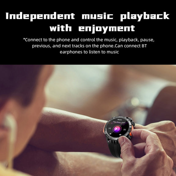LOKMAT ZEUS6 PRO 1.46-Inch IP68 Water-resistant SOS Flashlight Bluetooth Smart Watch(Black)