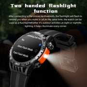 LOKMAT ZEUS6 PRO 1.46-Inch IP68 Water-resistant SOS Flashlight Bluetooth Smart Watch(Black)