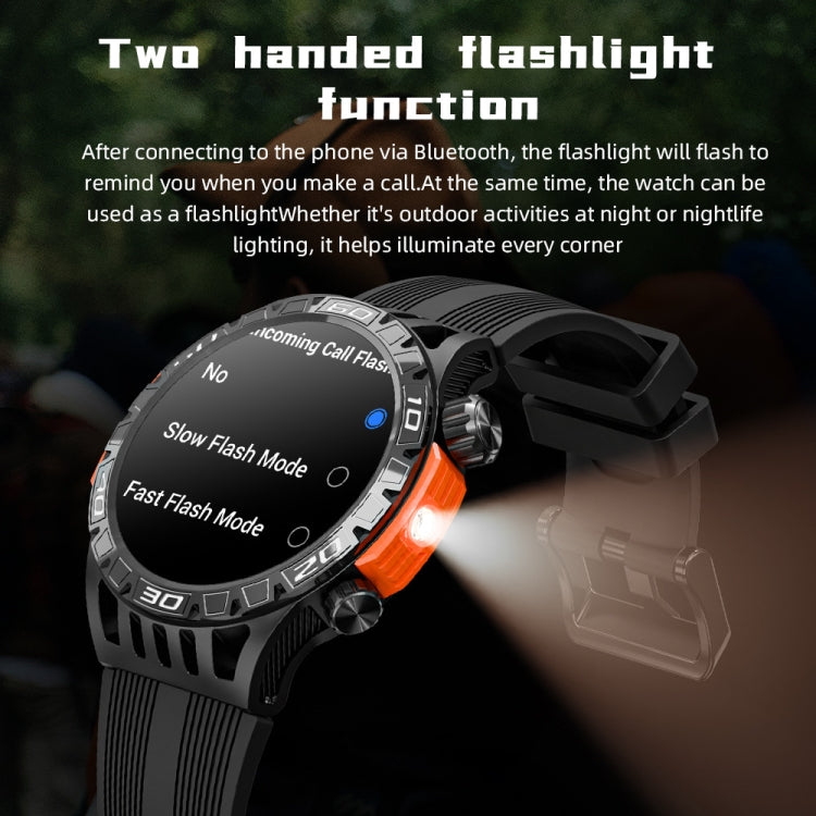 LOKMAT ZEUS6 PRO 1.46-Inch IP68 Water-resistant SOS Flashlight Bluetooth Smart Watch(Yellow Green)