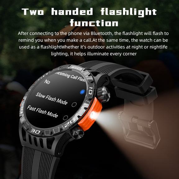 LOKMAT ZEUS6 PRO 1.46-Inch IP68 Water-resistant SOS Flashlight Bluetooth Smart Watch(Yellow Green)