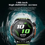 LOKMAT ZEUS6 PRO 1.46-Inch IP68 Water-resistant SOS Flashlight Bluetooth Smart Watch(Black)