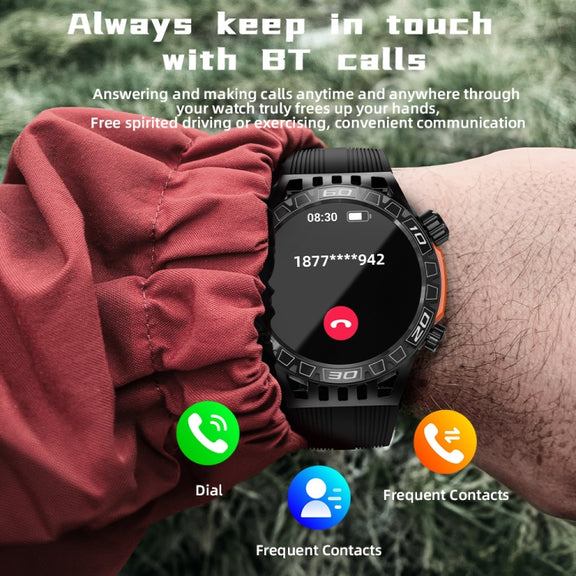 LOKMAT ZEUS6 PRO 1.46-Inch IP68 Water-resistant SOS Flashlight Bluetooth Smart Watch(Black)