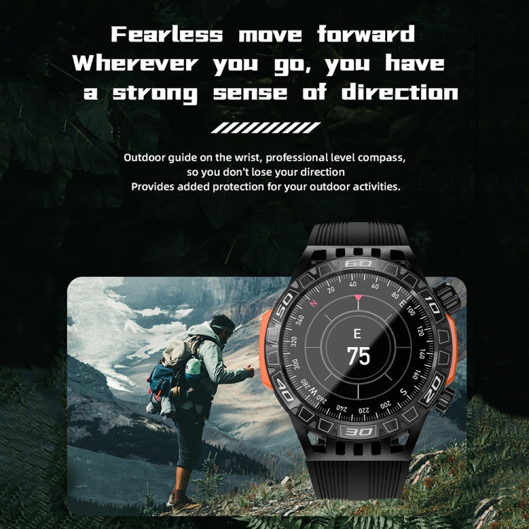 LOKMAT ZEUS6 PRO 1.46-Inch IP68 Water-resistant SOS Flashlight Bluetooth Smart Watch(Black)
