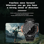 LOKMAT ZEUS6 PRO 1.46-Inch IP68 Water-resistant SOS Flashlight Bluetooth Smart Watch(Black)