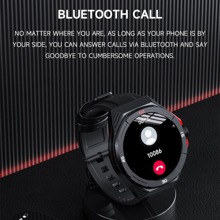 LOKMAT COMET2 PRO 1.46-Inch 5ATM Water-resistant Bluetooth Call Smart Watch, Color: Black Leather