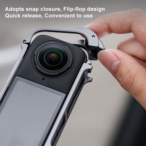 For Insta360 X4 PGYTECH P-55A-010 Metal Rabbit Cage Aluminum Expanding Protective Bezel With Lens Case