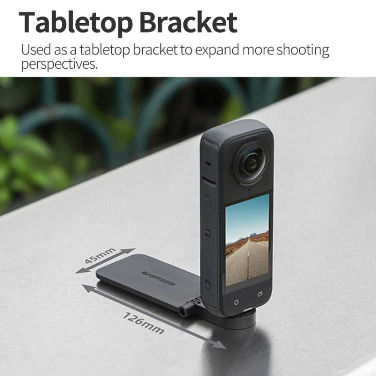 For Insta360 X4 / X3 Sunnylife X4-ZJ827 Magnetic Stand Base Handheld Handle Desktop Support Accessories(Black)