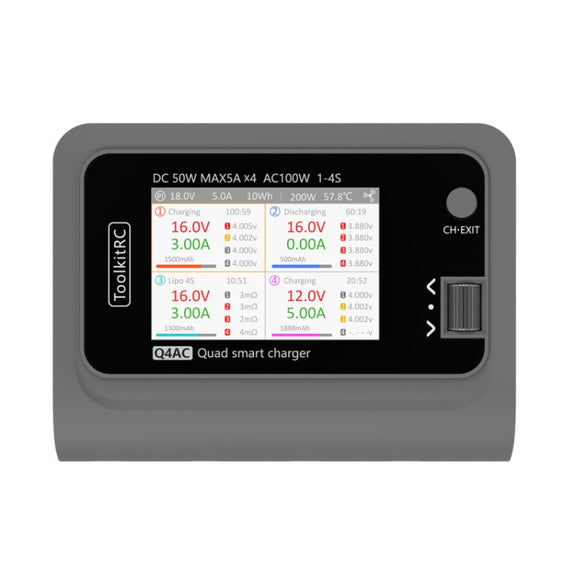 ToolkitRC Q4AC Four-Channel Airplanes And Drones Model Li-Po Battery Balance Charger(US Plug)