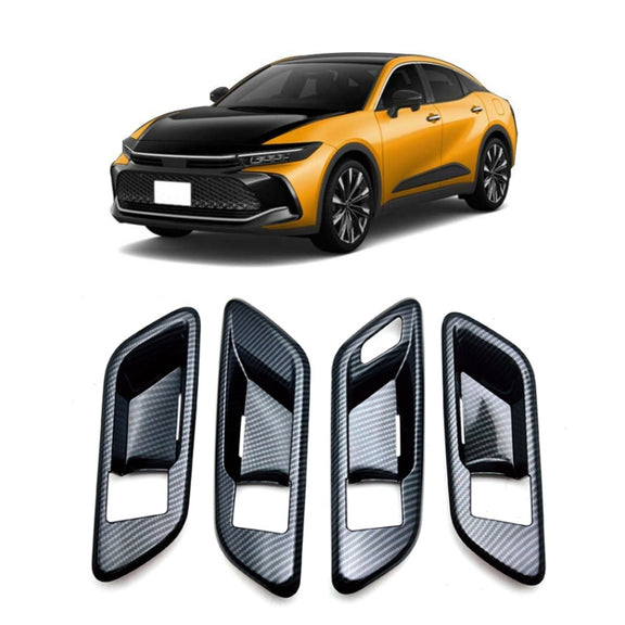 For 2023 Toyota Crown Door Handle Cover Decorative Frame, Style: Left-hand Drive(Carbon Fiber)