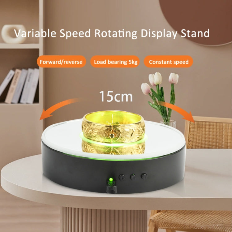 15cm Spinning Display Stand with Gradient Color Lights for Glass Art(White)