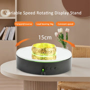 15cm Spinning Display Stand with Gradient Color Lights for Glass Art(Black)