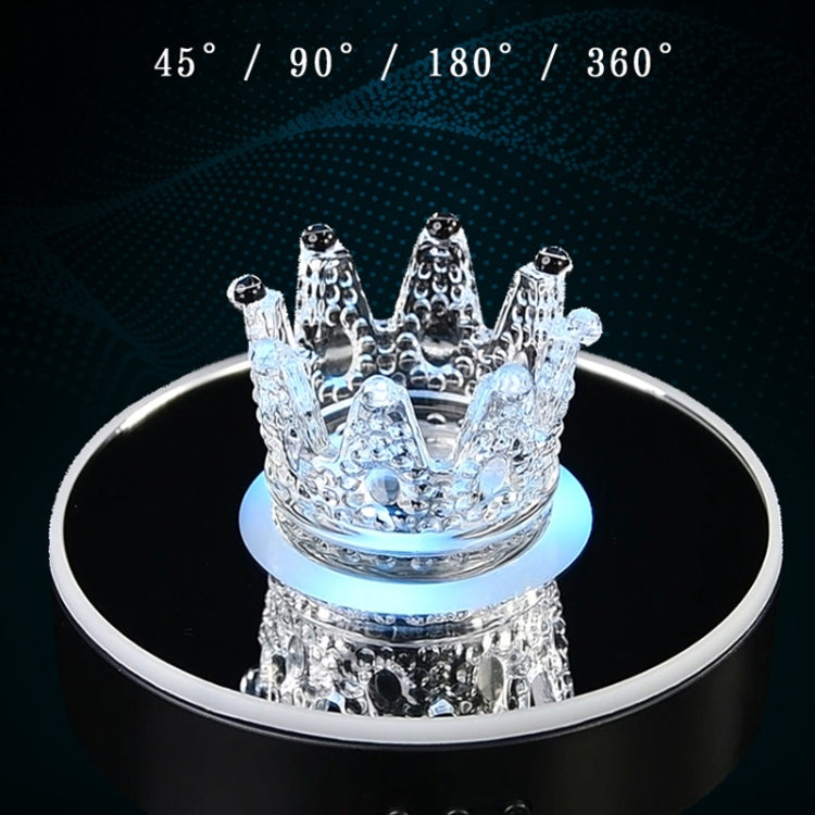 15cm Spinning Display Stand with Gradient Color Lights for Glass Art(Black)