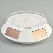 14cm  Solar Energy Spinning Display Stand with LED Light for Jewelry Crystal Product Display, Style: White Transparent