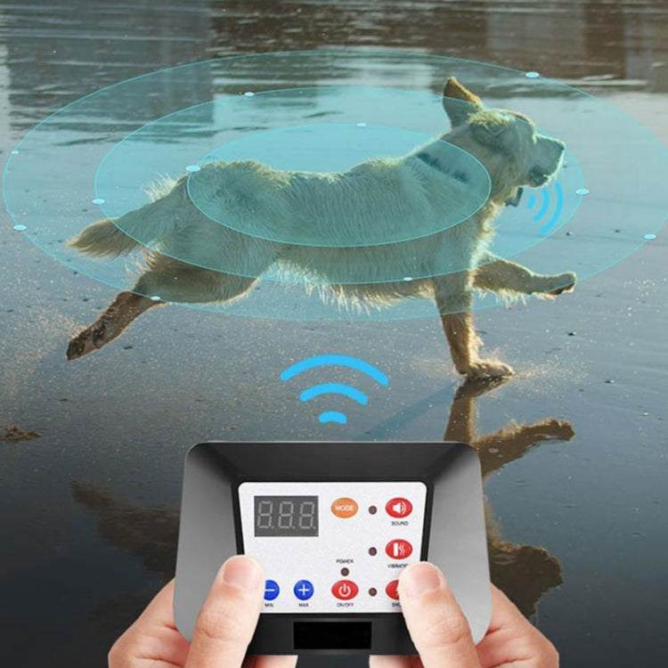 1 Drag 2 Pet Electronic Fence Wireless Dog Trainer Smart Electric Shock Dog Collar(Black)